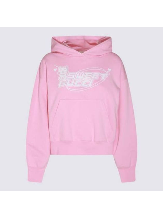 Sweet Gucci Cotton Hoodie Pink